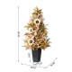 Glitzhome 36"H Fall Neutral Sunflower, Pumpkin and Leaf Porch Tree