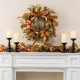 Glitzhome 72"L Fall Pumpkin Leaf Floral Garland