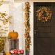 Glitzhome 72"L Fall Pumpkin Leaf Floral Garland