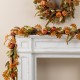 Glitzhome 72"L Fall Pumpkin Leaf Floral Garland