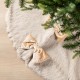 Glitzhome 48"D Reversible Faux Fox Fur/Korean Fleece Christmas Tree Skirt