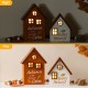 Glitzhome 8"H S/2 Lighted Fall Wooden House-shaped Table Decor