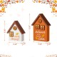 Glitzhome 8"H S/2 Lighted Fall Wooden House-shaped Table Decor
