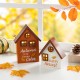 Glitzhome 8"H S/2 Lighted Fall Wooden House-shaped Table Decor