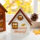 Glitzhome 8"H S/2 Lighted Fall Wooden House-shaped Table Decor
