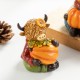 Glitzhome 4.25"H S/2 Fall Resin Highland Cow Table Decor