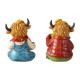 Glitzhome 4.25"H S/2 Fall Resin Highland Cow Table Decor