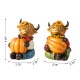 Glitzhome 4.25"H S/2 Fall Resin Highland Cow Table Decor