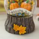 Glitzhome 100mm 5.75''H Fall Sunflower and Pumpkin Resin Waterglobe