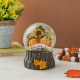 Glitzhome 100mm 5.75''H Fall Sunflower and Pumpkin Resin Waterglobe