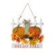 Glitzhome 14"L Fall Wooden Patch with Floral Door Hanger