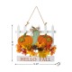 Glitzhome 14"L Fall Wooden Patch with Floral Door Hanger