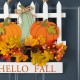 Glitzhome 14"L Fall Wooden Patch with Floral Door Hanger