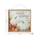 Glitzhome 15.75"H Fall Wooden Ivory Pumpkin Wall Art