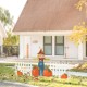 Glitzhome 30.75"H S/5 Fall Metal Scarecrow,Pumpkin & Fence Yard Stake(KD)