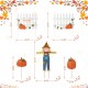Glitzhome 30.75"H S/5 Fall Metal Scarecrow,Pumpkin & Fence Yard Stake(KD)