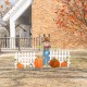 Glitzhome 30.75"H S/5 Fall Metal Scarecrow,Pumpkin & Fence Yard Stake(KD)