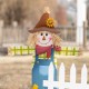 Glitzhome 30.75"H S/5 Fall Metal Scarecrow,Pumpkin & Fence Yard Stake(KD)