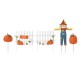 Glitzhome 30.75"H S/5 Fall Metal Scarecrow,Pumpkin & Fence Yard Stake(KD)