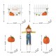 Glitzhome 30.75"H S/5 Fall Metal Scarecrow,Pumpkin & Fence Yard Stake(KD)