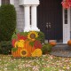 Glitzhome 41.75"H Fall Metal Pumpkin Patch Combo Yard Stake