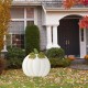 Glitzhome 39.5"H Fall Oversized Metal Ivory Pumpkin Yard Stake or Wall Décor or Standing Decor(KD, Three Function)