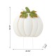 Glitzhome 39.5"H Fall Oversized Metal Ivory Pumpkin Yard Stake or Wall Décor or Standing Decor(KD, Three Function)