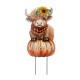 Glitzhome 29.75"H Fall Metal Highland Cow Yard Stake or Wall Décor or (KD, Two Function)