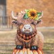 Glitzhome 29.75"H Fall Metal Highland Cow Yard Stake or Wall Décor or (KD, Two Function)