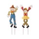 Glitzhome 36"H S/2 Fall Metal Scarecrow Yard Stake