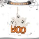 Glitzhome 14"H Halloween Wooden Ghost BOO Door Hanger