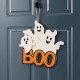 Glitzhome 14"H Halloween Wooden Ghost BOO Door Hanger