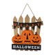 Glitzhome 14"H Halloween Wood Jack O Lantern Door Hanger