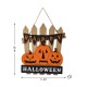Glitzhome 14"H Halloween Wood Jack O Lantern Door Hanger