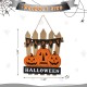 Glitzhome 14"H Halloween Wood Jack O Lantern Door Hanger