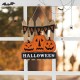 Glitzhome 14"H Halloween Wood Jack O Lantern Door Hanger