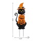 Glitzhome 36"H Halloween Metal Black Cat with Spring Head and Stacked Pumpkin Yard Stake(KD)