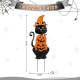 Glitzhome 36"H Halloween Metal Black Cat with Spring Head and Stacked Pumpkin Yard Stake(KD)