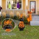 Glitzhome 36"H Halloween Metal Black Cat with Spring Head and Stacked Pumpkin Yard Stake(KD)