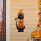 Glitzhome 36"H Halloween Metal Black Cat with Spring Head and Stacked Pumpkin Yard Stake(KD)