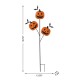 Glitzhome 39.50"H Halloween Metal Pumpkins w/Spring Bats Yard Stake (KD)