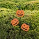 Glitzhome 39.50"H Halloween Metal Pumpkins w/Spring Bats Yard Stake (KD)