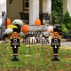 Glitzhome 32"H S/3 Halloween Metal Nutcracker and HAPPY HALLOWEEN Yard Stake (KD)