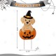 Glitzhome 32"H Halloween Metal Labrador in Pumpkin Yard Stake(KD)