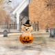Glitzhome 32"H Halloween Metal Labrador in Pumpkin Yard Stake(KD)