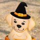 Glitzhome 32"H Halloween Metal Labrador in Pumpkin Yard Stake(KD)