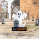 Glitzhome 32.25"H Lighted Halloween Metal Ghost Tombstone Yard Stake