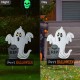 Glitzhome 32.25"H Lighted Halloween Metal Ghost Tombstone Yard Stake