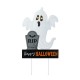Glitzhome 32.25"H Lighted Halloween Metal Ghost Tombstone Yard Stake