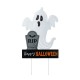 Glitzhome 32.25"H Lighted Halloween Metal Ghost Tombstone Yard Stake
